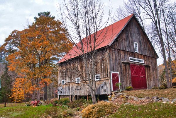 Weathered Barn on an Autumn Day in Jackson, New Hampshire thumbnail