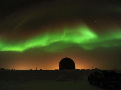 A naturally occurring aurora in Alaska.