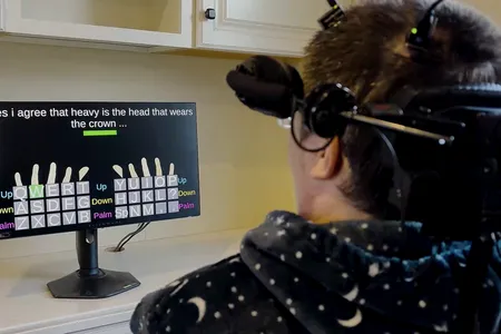 Two participants tried the device, which translates thoughts of specific finger movements into strokes on a virtual keyboard.&nbsp;