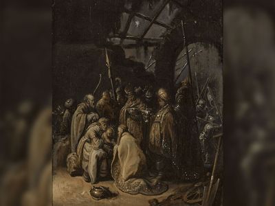 Experts used X-ray and infrared imaging to determine that&nbsp;Rembrandt painted&nbsp;The Adoration of the Kings&nbsp;(circa 1628).