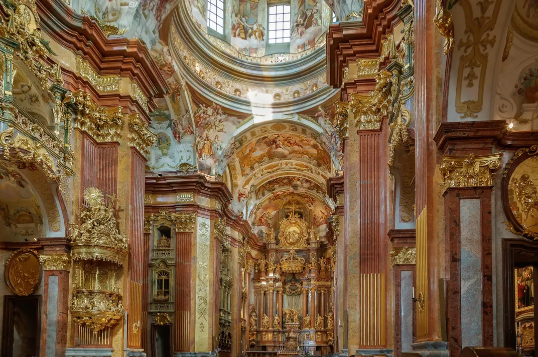 Baroque interior of Melk Abbey Chapel