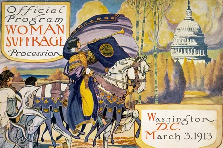 The program for the National American Woman Suffrage Association procession in the capital city. This march occurred before the rift between the more moderate NAWSA and the less conciliatory National Woman's Party.