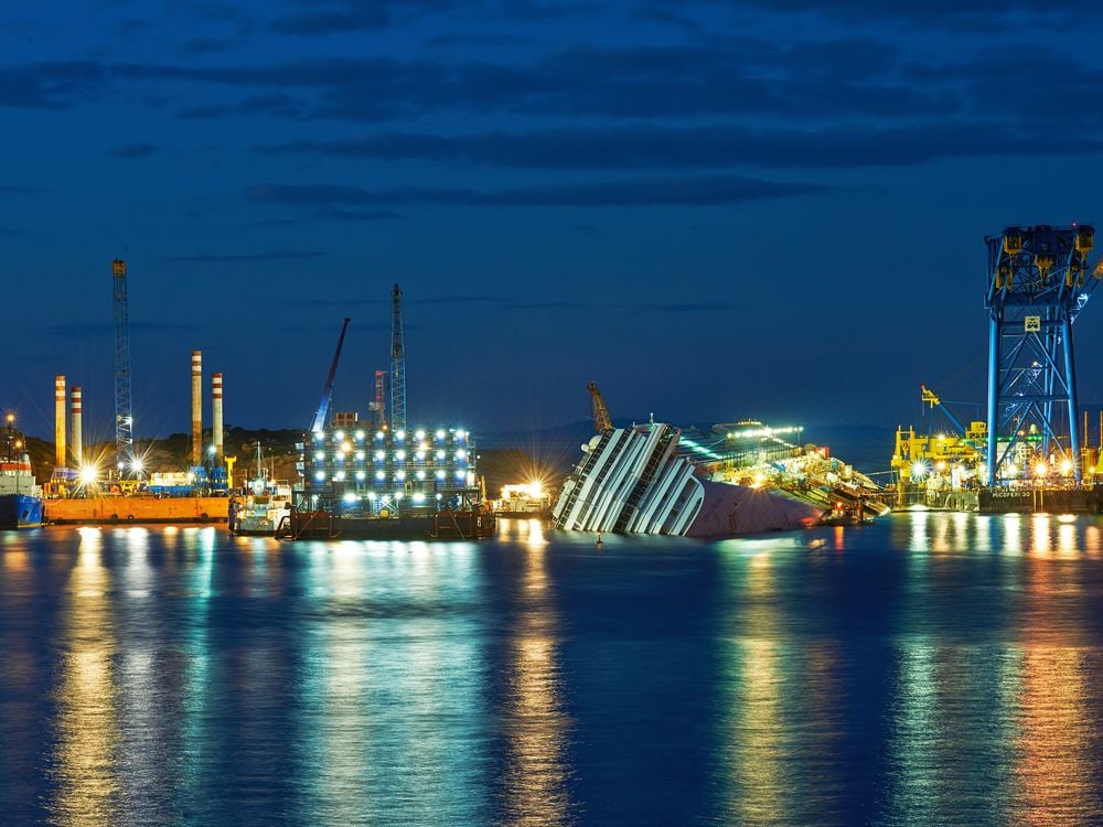 Costa Concordia at Night