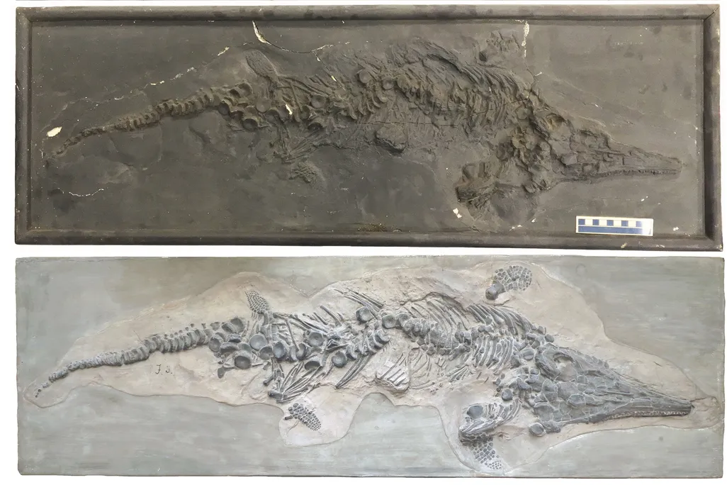 Two ichthyosaur casts