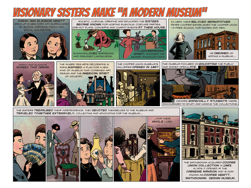 Visionary Sisters Make "A Modern Museum" comic with border