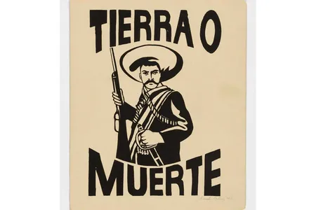 Emanuel Martinez, Tierra o Muerte, 1967, screenprint on manila folder