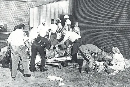 Aftermath of the fire at Imperial Foods processing plant in Hamlet, North Carolina
