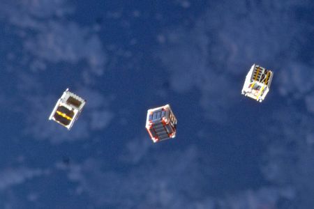 CubeSats deployed from the ISS.