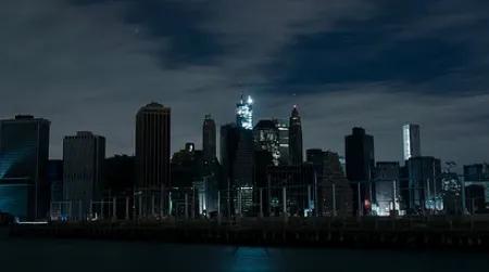 A dark Manhattan after Superstorm Sandy