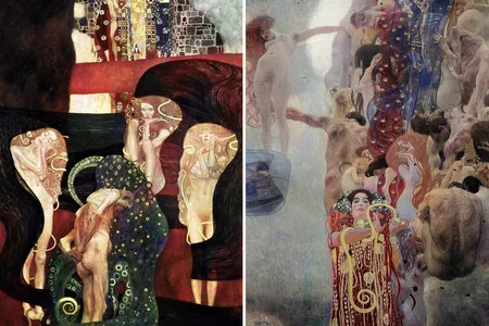 Two of the newly colorized paintings:&nbsp;Jurisprudence&nbsp;(left) and Medicine (right)