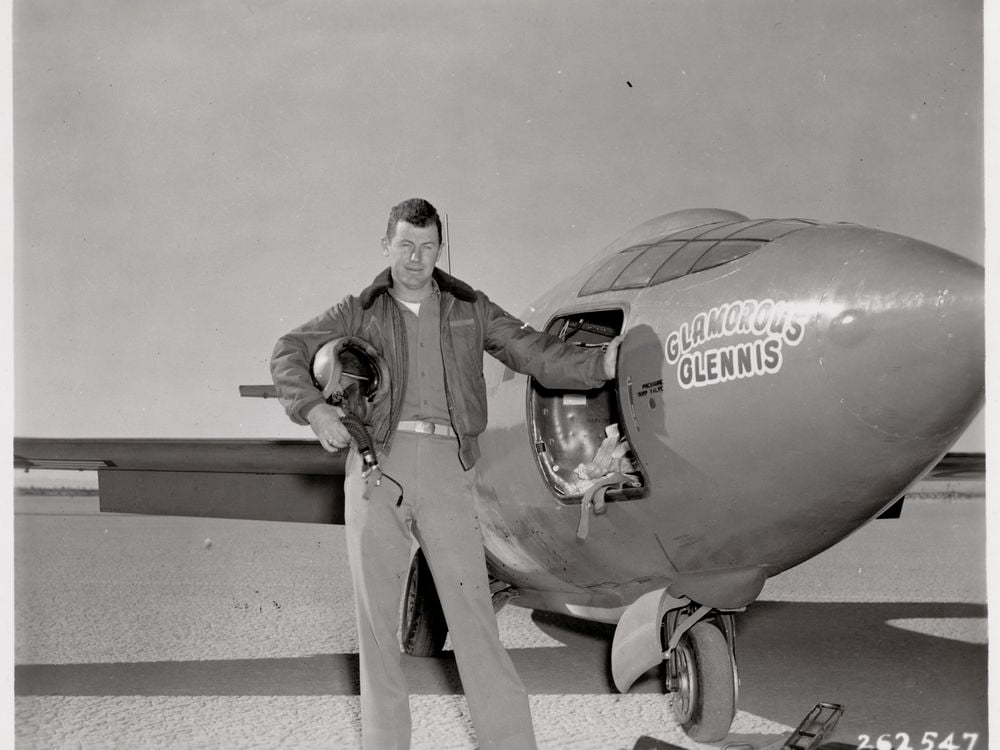Chuck Yeager with Bell X-1. (NASM)
