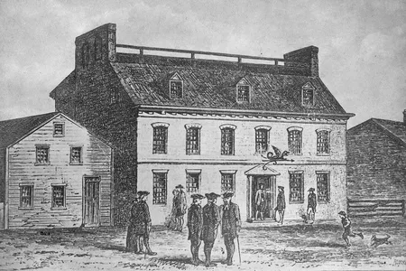 The Green Dragon Tavern, a coffeehouse in Boston that served as a meeting place for the Sons of Liberty