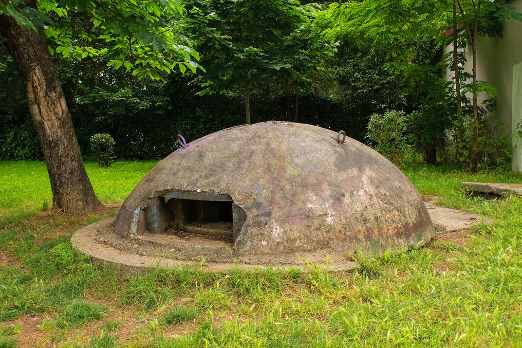 Bunker from the 1960s in a park in Tirana, Albania