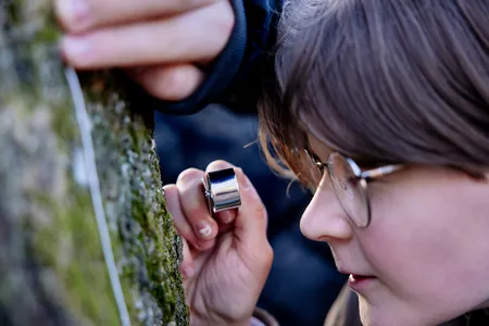 Before taking samples, students carefully examined the environment.