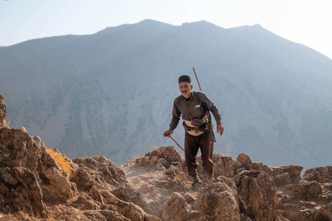 Hossein climbing