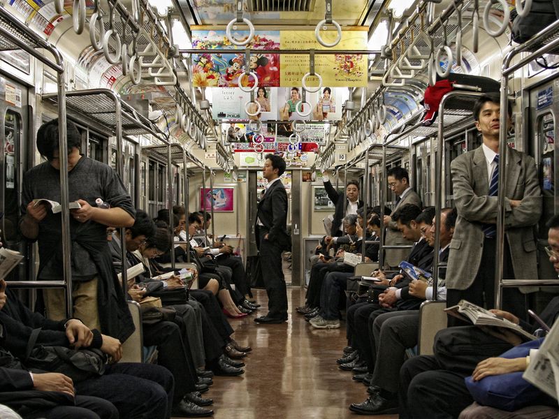Crowded commuter train in Tokyo. | Smithsonian Photo Contest ...