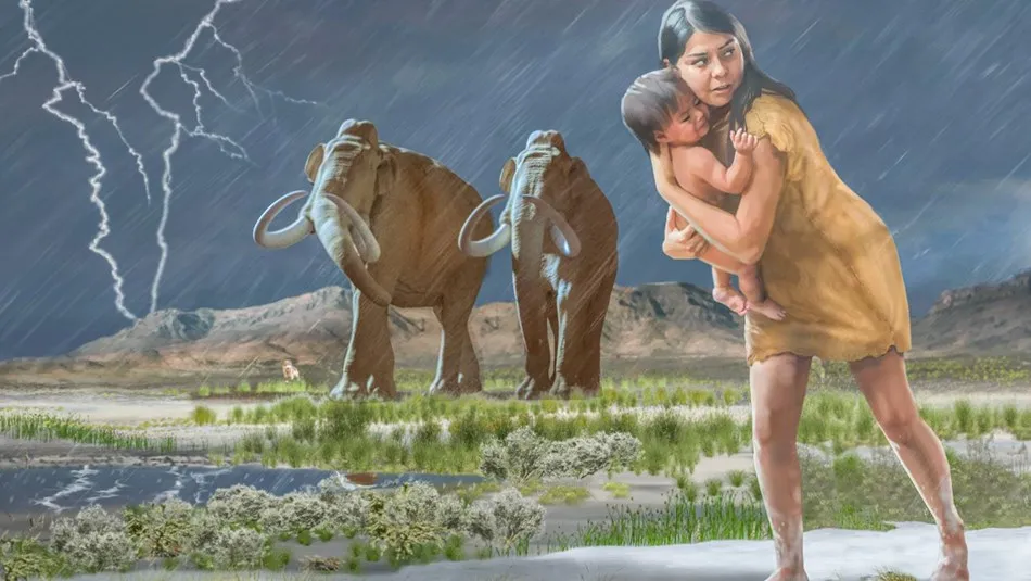 Ice age mother and child art