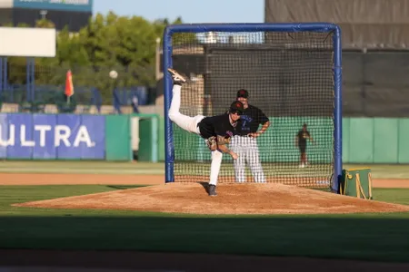 A pitcher throws at a&nbsp;WPBL Fanfest in&nbsp;Stockton, California.