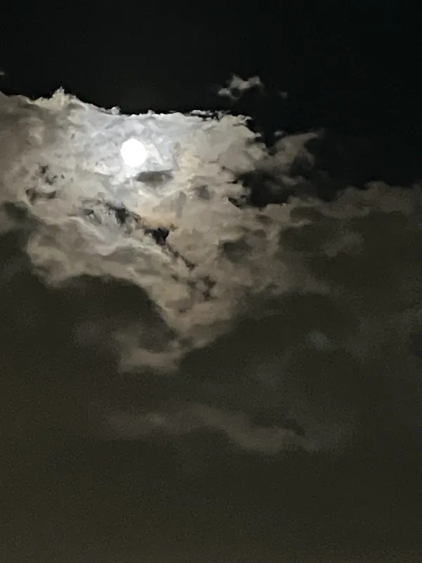 Moon Breaking Free From Clouds.  Apple iPhone SE (3rd Generation) thumbnail