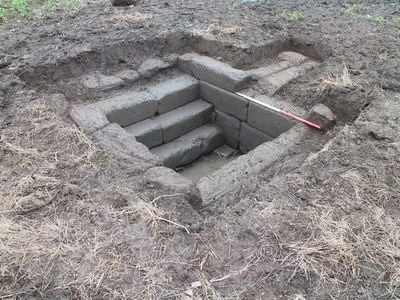 The historic St. Anne's Well after it was rediscovered and excavated.