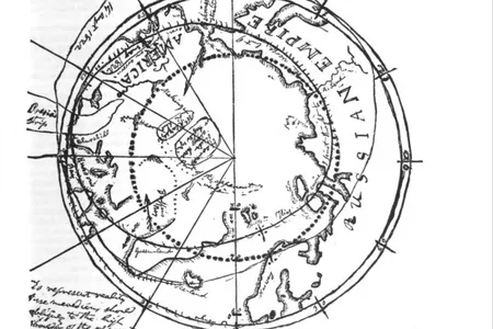 A drawing by explorer John Cleves as he mapped the northern poles.