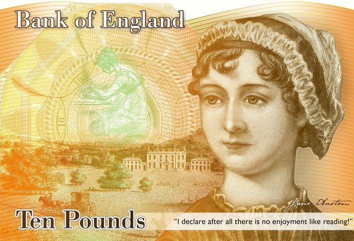 Jane Austen on the British £10 note.