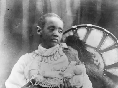 A portrait of Prince Alemayehu in July 1868