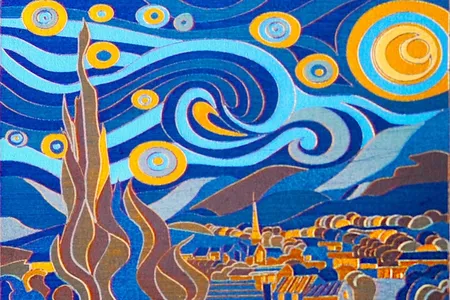 Researchers created this 3- by 2-centimeter version of The Starry Night in just four minutes.