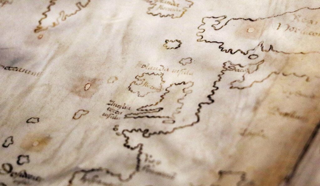 Close-up view of Vinland Map