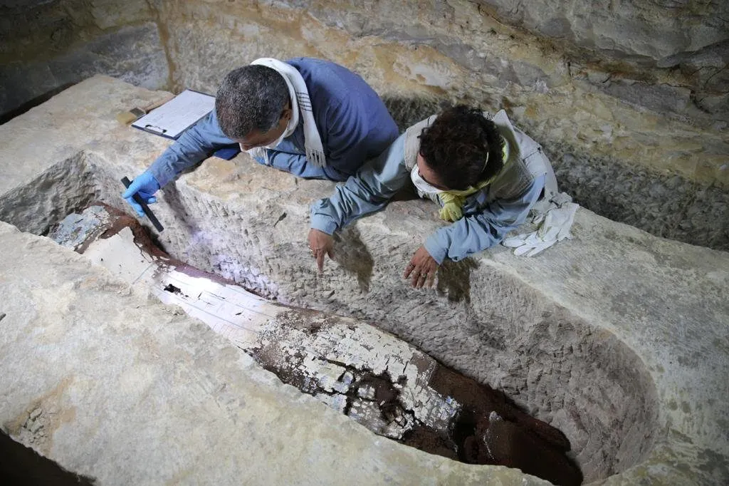 Limestone sarcophagus