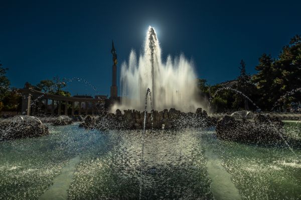 a Backlit Fountain in Vienna thumbnail