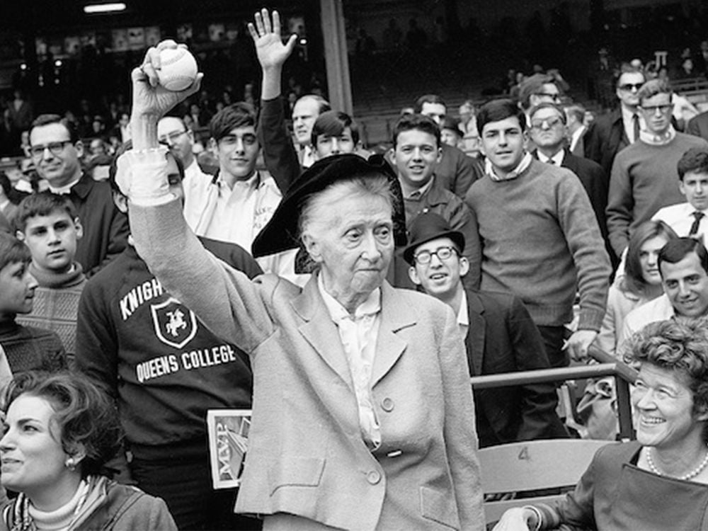 Poet Marianne Moore Tosses First Ball