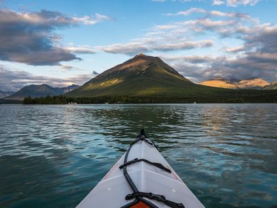 One of the best ways to experience Lake Clark National Park and Preserve in Alaska is by kayak.