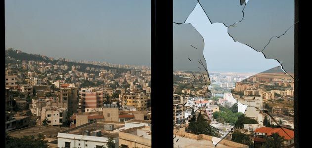 Beirut, from an apartment damaged by Hezbollah shelling