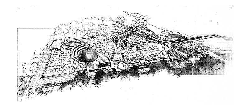 Early concept drawing of the FSC campus by Frank Lloyd Wright (image: FLorida Souther College Library)