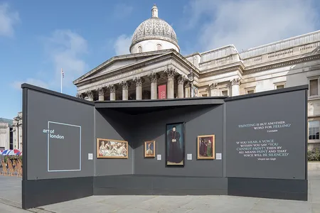 The open-air exhibition features more than 20 life-size reproductions of the London museum's most famous paintings.
