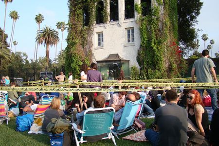 A movie screening at Hollywood Forever.