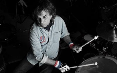 Former Grateful Dead percussionist Mickey Hart on the drum kit