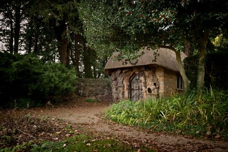 Children would line up in front of the "Temple of Vaccinia" to be vaccinated against smallpox.