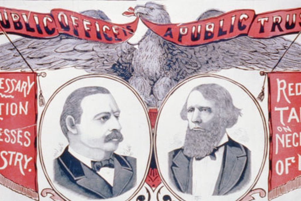 Grover Cleveland and Allen Thurman campaign banner