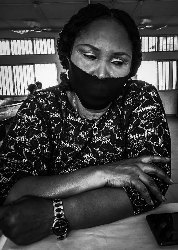 A woman thinking while in an hospital. thumbnail