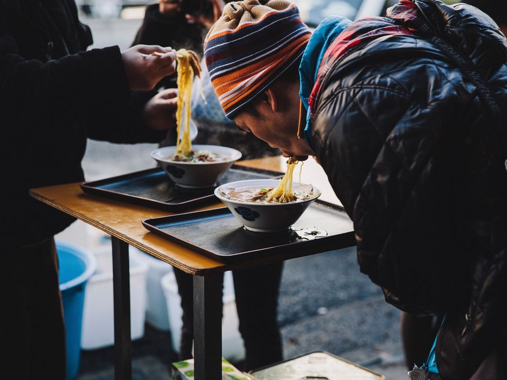 Slurping hot ramen