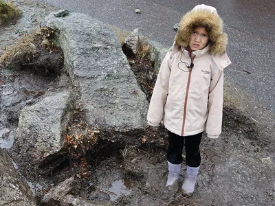 Eight-year-old Elise found the dagger tucked in a pile of stones in the school yard.