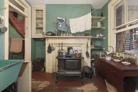 Inside the recreated kitchen of the Confino family,&nbsp;Greek Jewish immigrants who lived at 97 Orchard Street during the early 20th century