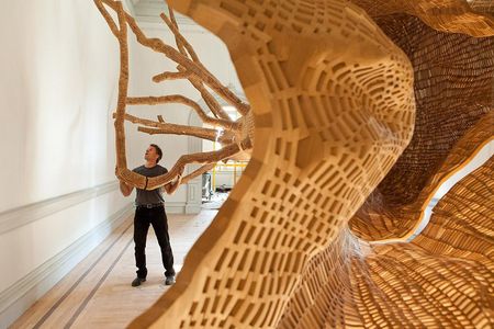 “The making of these trees was so much in that spirit—in terms of dodging the ease of digital and instead doing this all by hand,” says Grade. 