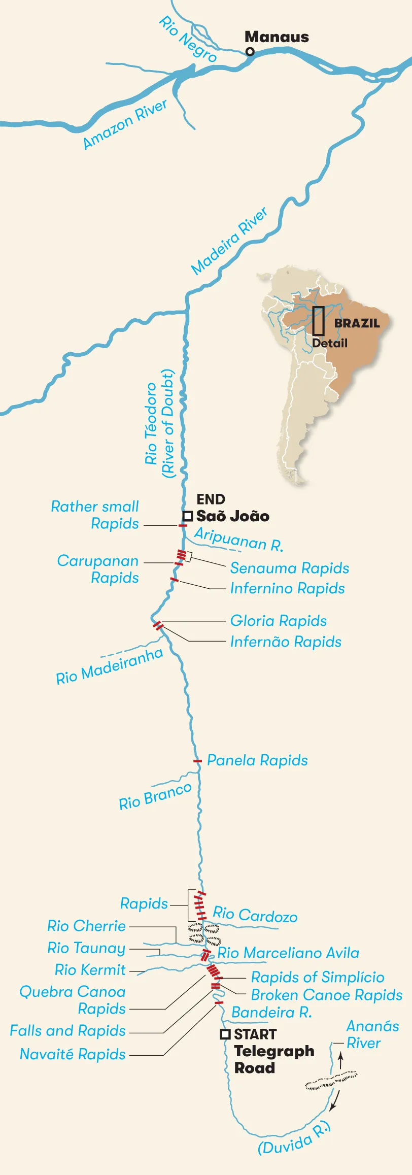 a map showing a river in Brazil