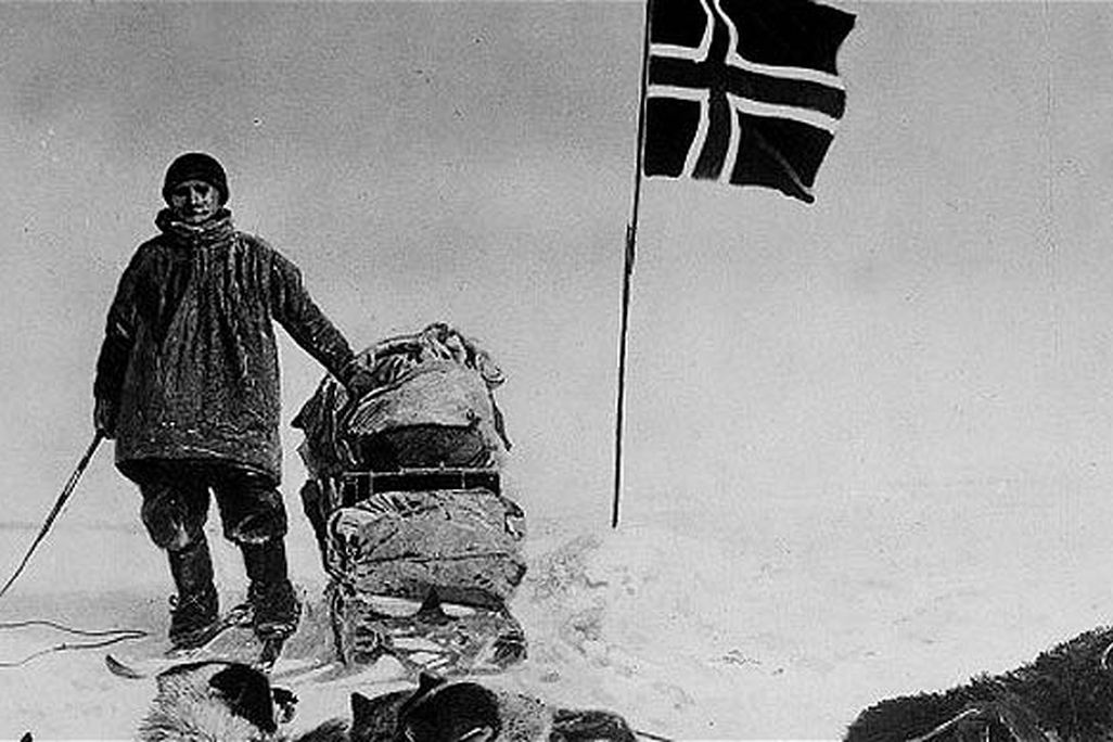 Amundsen at the South Pole, one hundred years ago today.