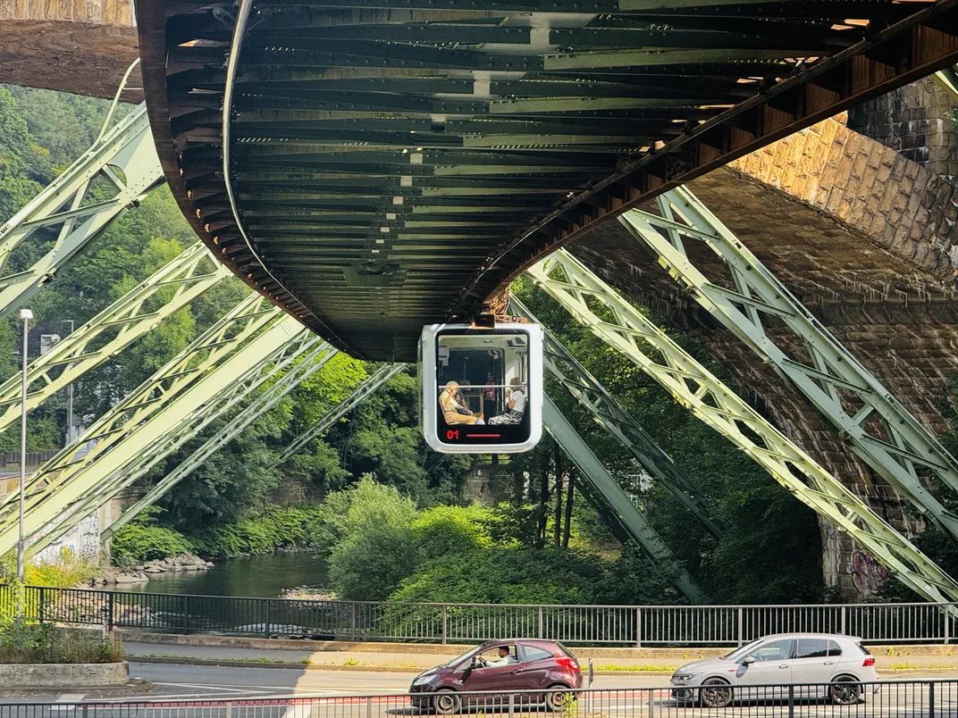 Schwebebahn over the city streets