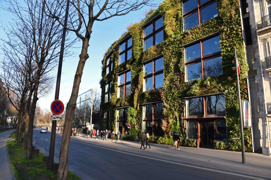 Green wall of the museum Musee du quai Branly Jacques Chirac