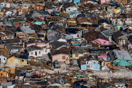 The eye of Hurricane Dorian made landfall in the Bahamas (above: Marsh Harbour after the storm) on September 1, 2019, leveling homes, crushing cars and killing people.